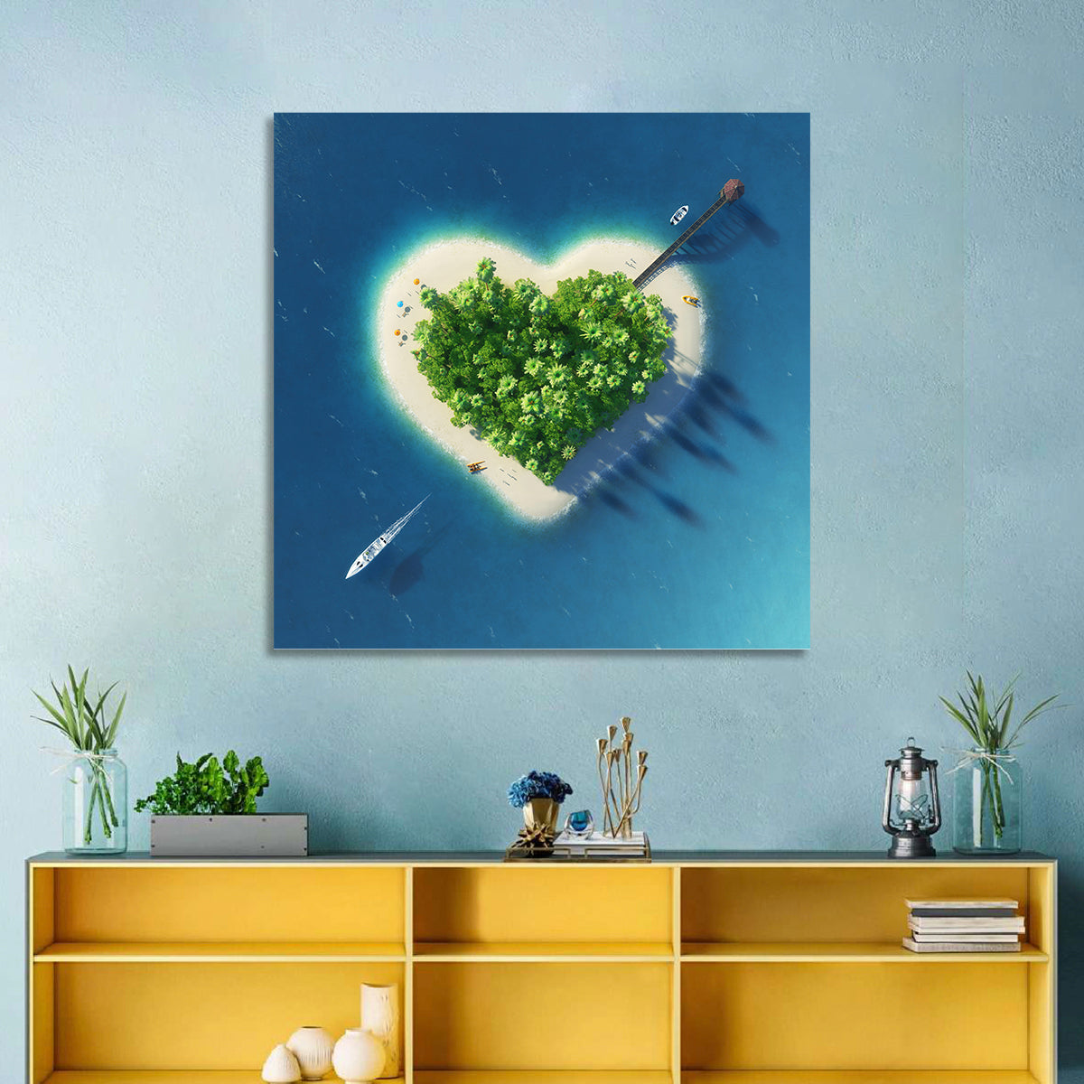 Heart-shaped Island Aerial Wall Art