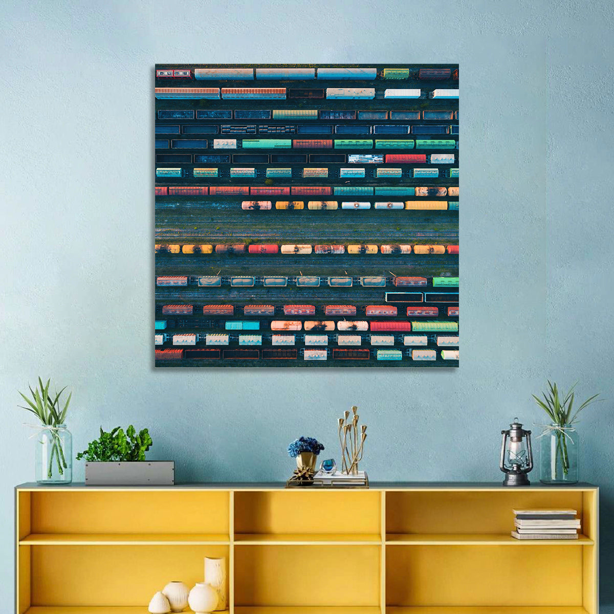 Aerial Freight Train Lines Wall Art