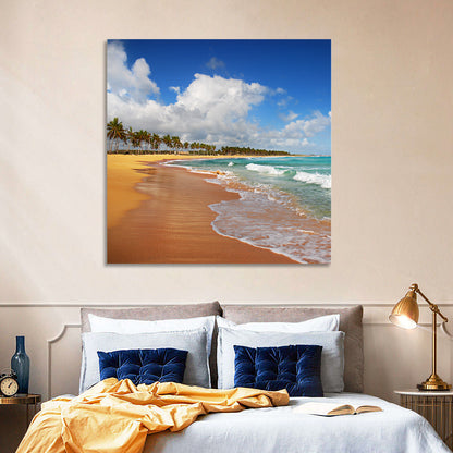 Palm Lined Tropical Coast Wall Art