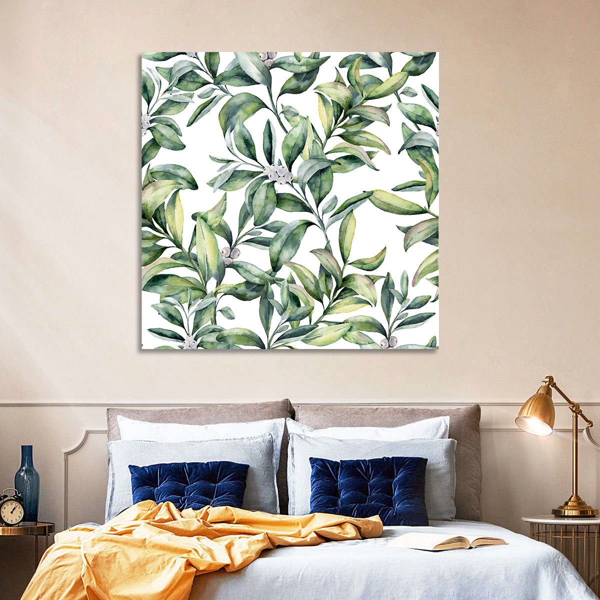 Snowberry Leaves Pattern Wall Art