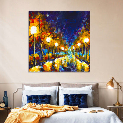 Autumn Evening Park Path Wall Art
