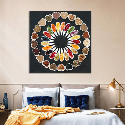 Circular Heart Bowls of Fresh Ingredients Wall Art