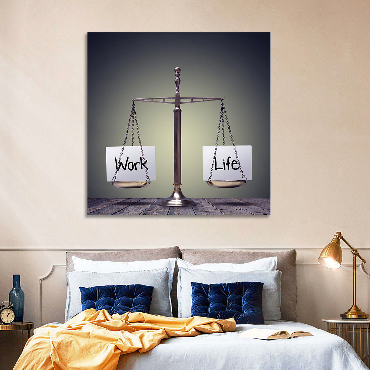 Metallic Scale: Work and Life Wall Art