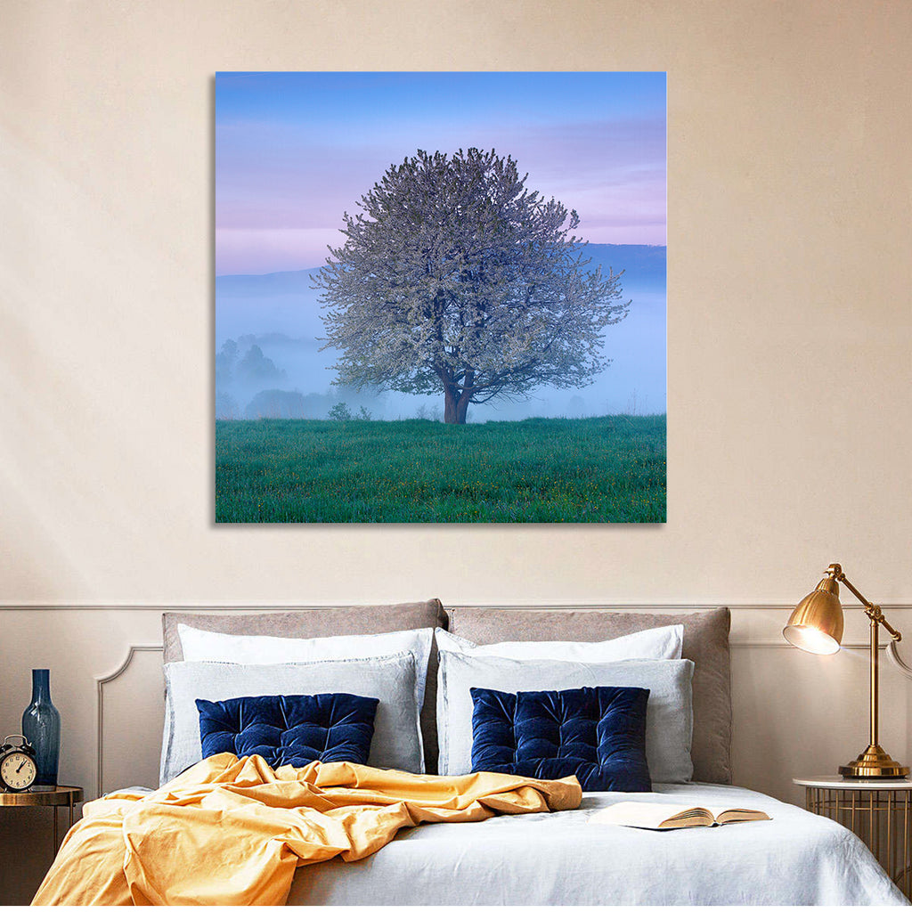 Misty Sumava Mountain Tree Wall Art