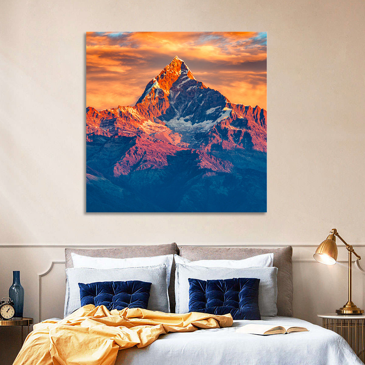 Machhapuchhre Sunrise Over Pokhara Wall Art