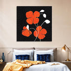 Black and Orange Poppy Illustration Wall Art