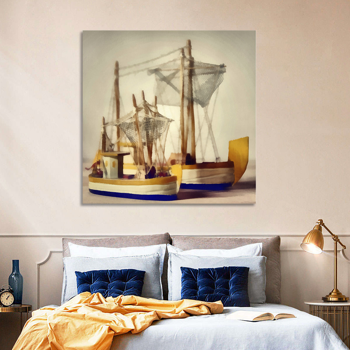 Two Watercolor Boats Wall Art