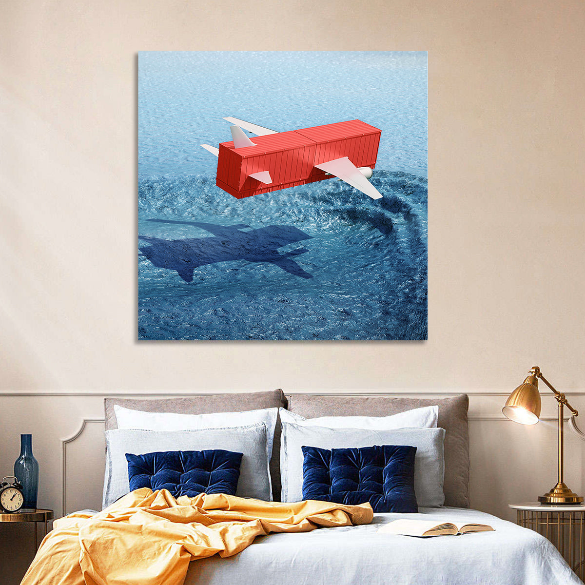 Flying Shipping Container Wall Art