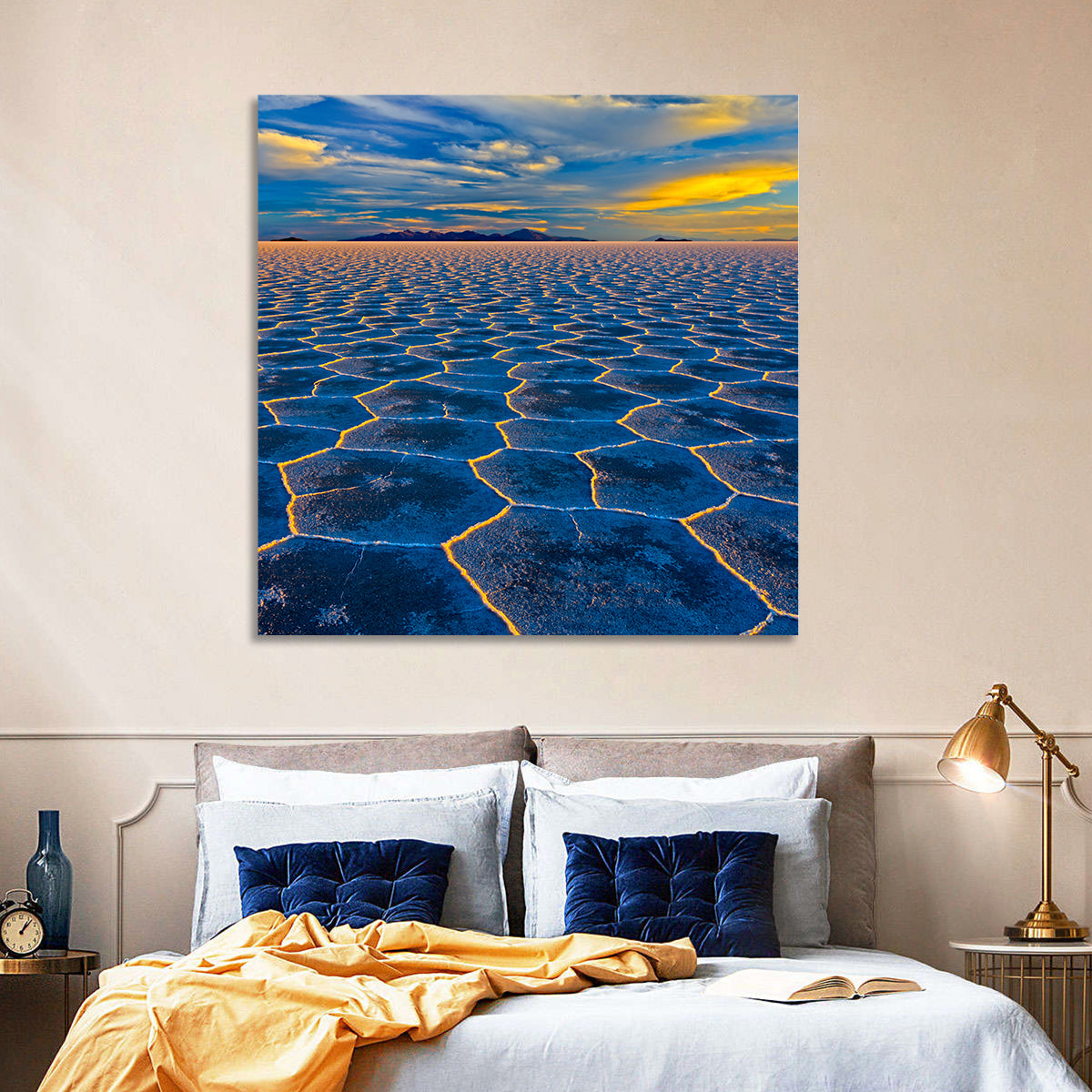 Salar De Uyuni Salt Flats at Sunset Wall Art