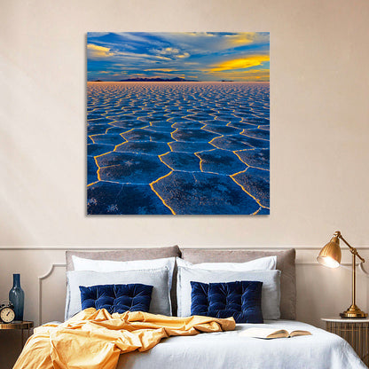 Salar De Uyuni Salt Flats at Sunset Wall Art