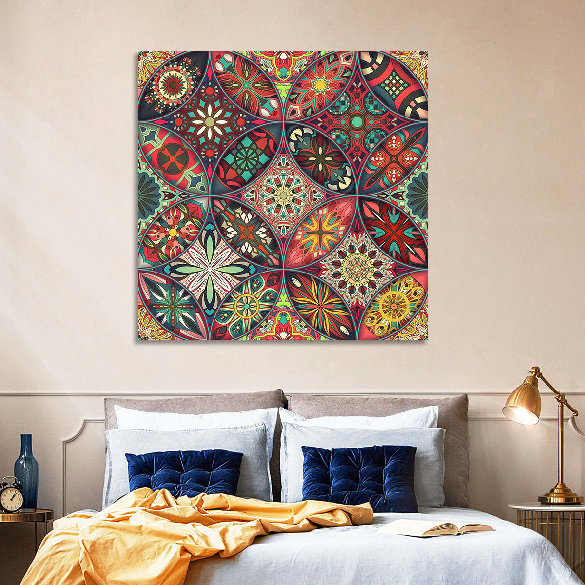 Vintage Mandala Tile Pattern Wall Art