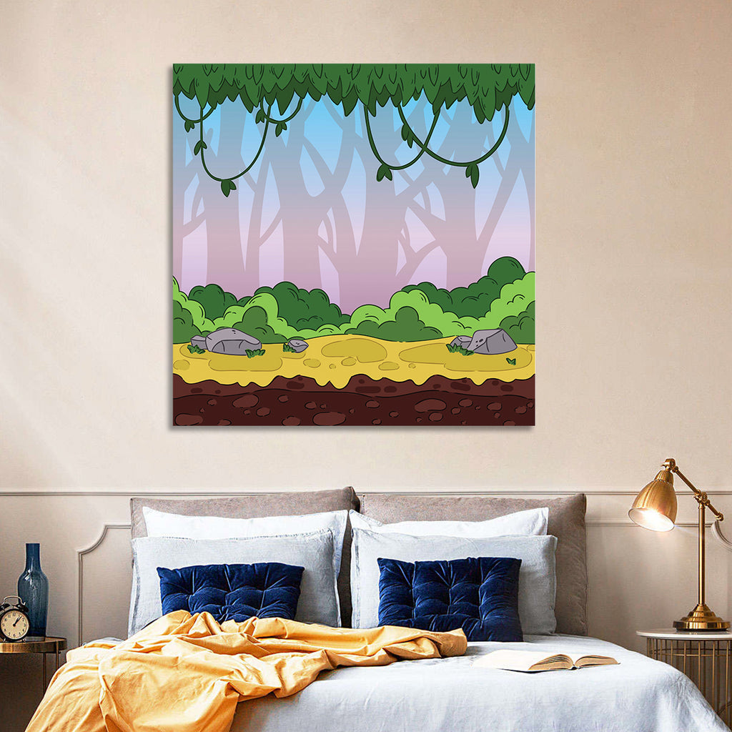 Playful Jungle Path Illustration Wall Art