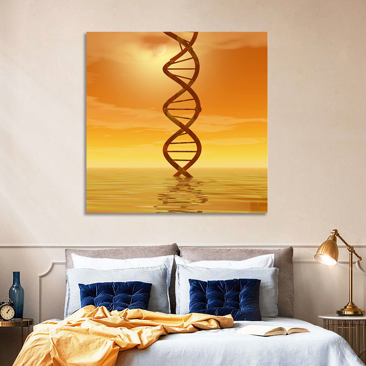 Dna Helix at Sunset Wall Art