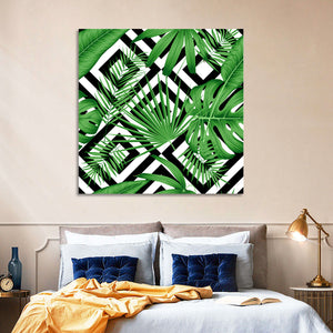 Geometric Leaves Pattern Wall Art