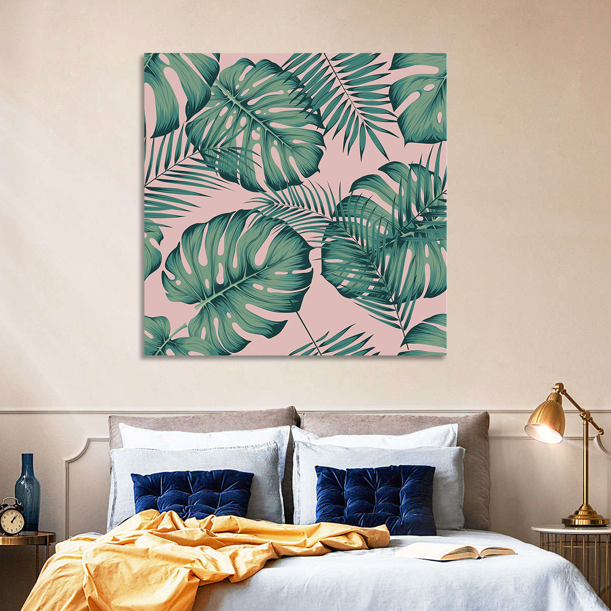 Areca Palm and Monstera Leaves Wall Art