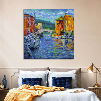 Port Grimaud Canal Scene Wall Art