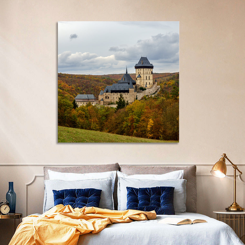 Karlštejn Castle in Autumn Forest Wall Art