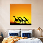 Savanna Giraffes at Sunset Wall Art