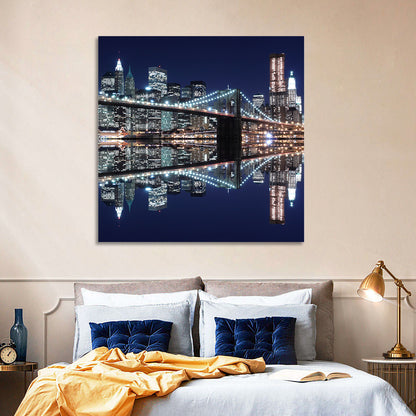 Brooklyn Bridge Symphony at Night Wall Art