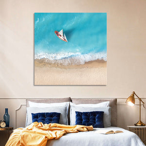 Aerial Beach & Yacht Wall Art