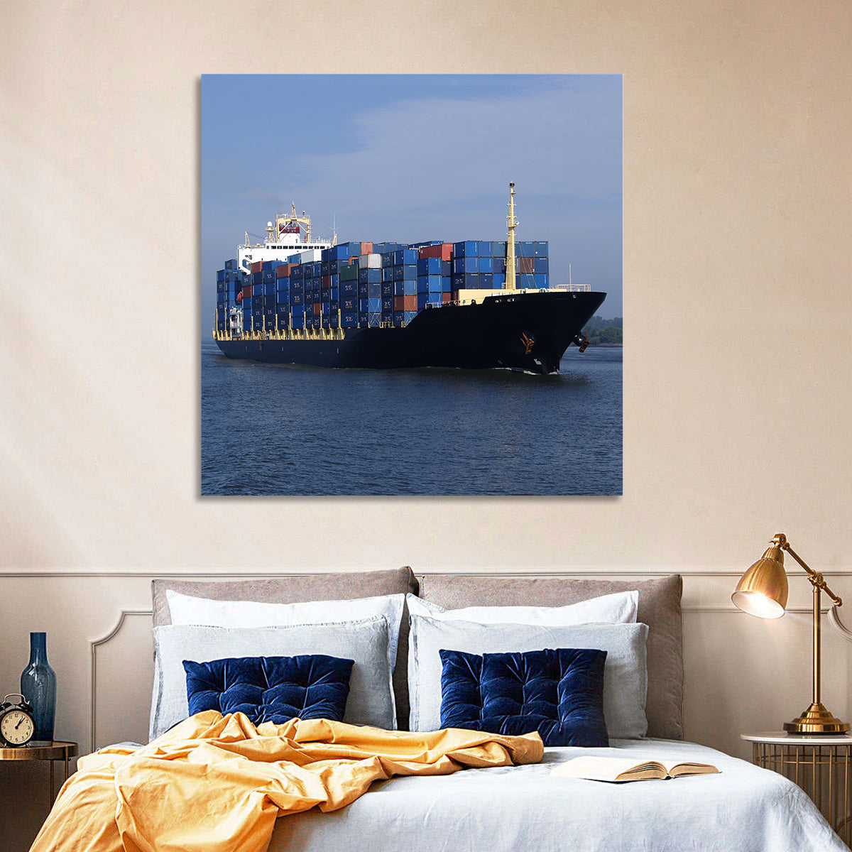 Container Ship in Motion Wall Art