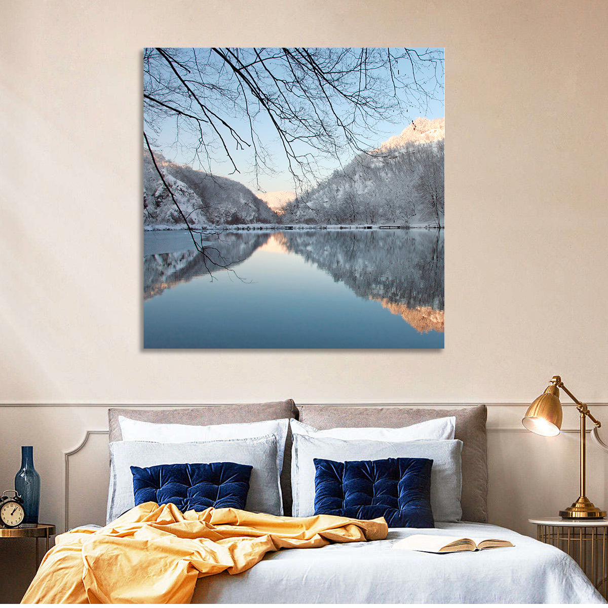 Kozjak Lake Wall Art in a room, square