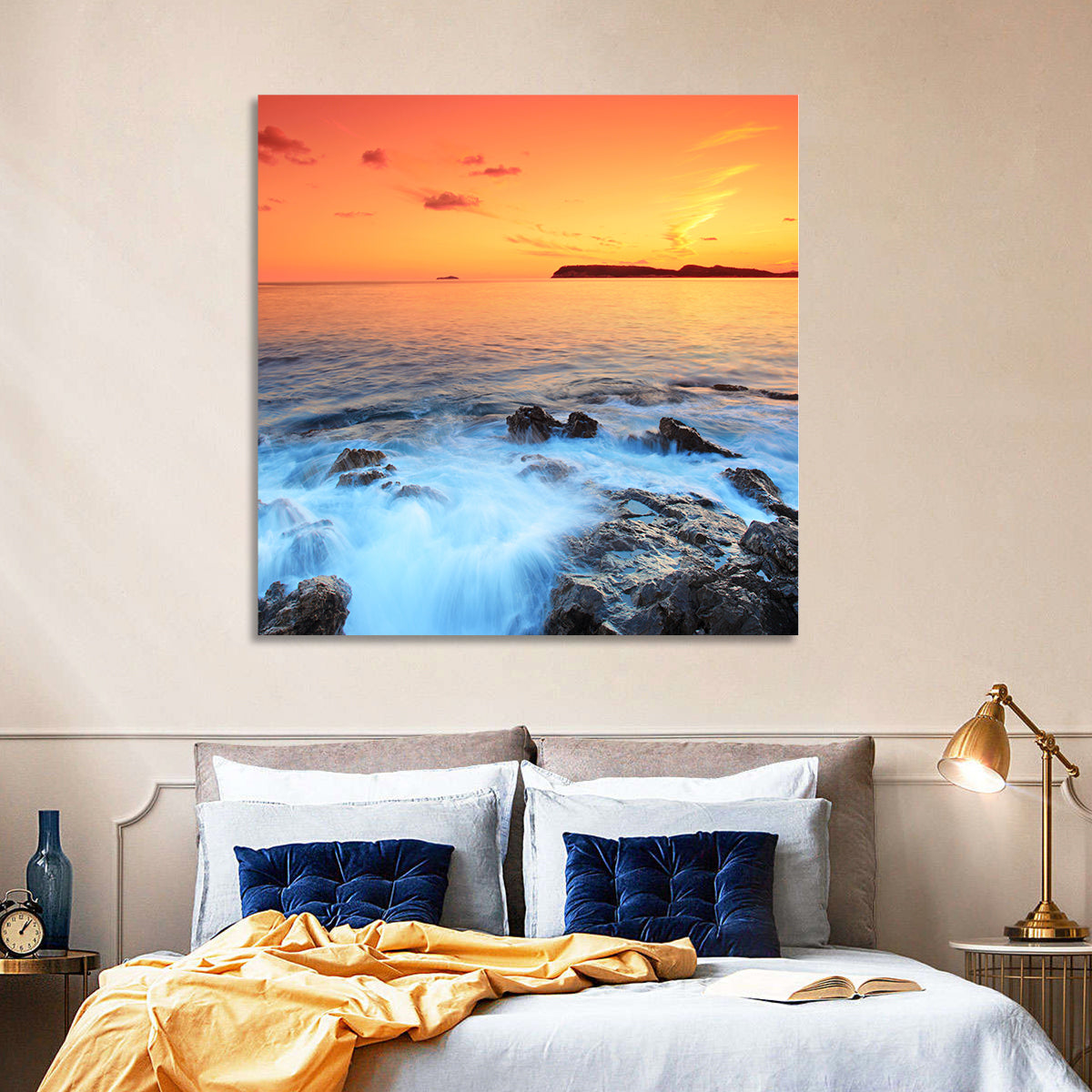 Dubrovnik Sunset Over Rocky Shore Wall Art