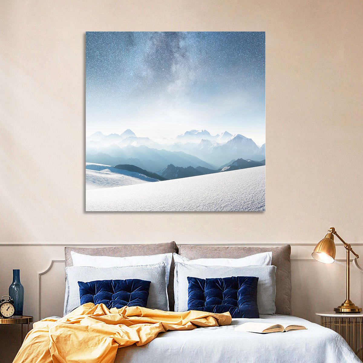 Winter Mountains & Milky Way Wall Art