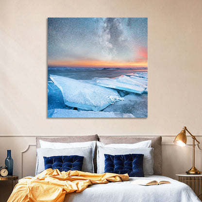 Milky Way Over Frozen Shore Wall Art