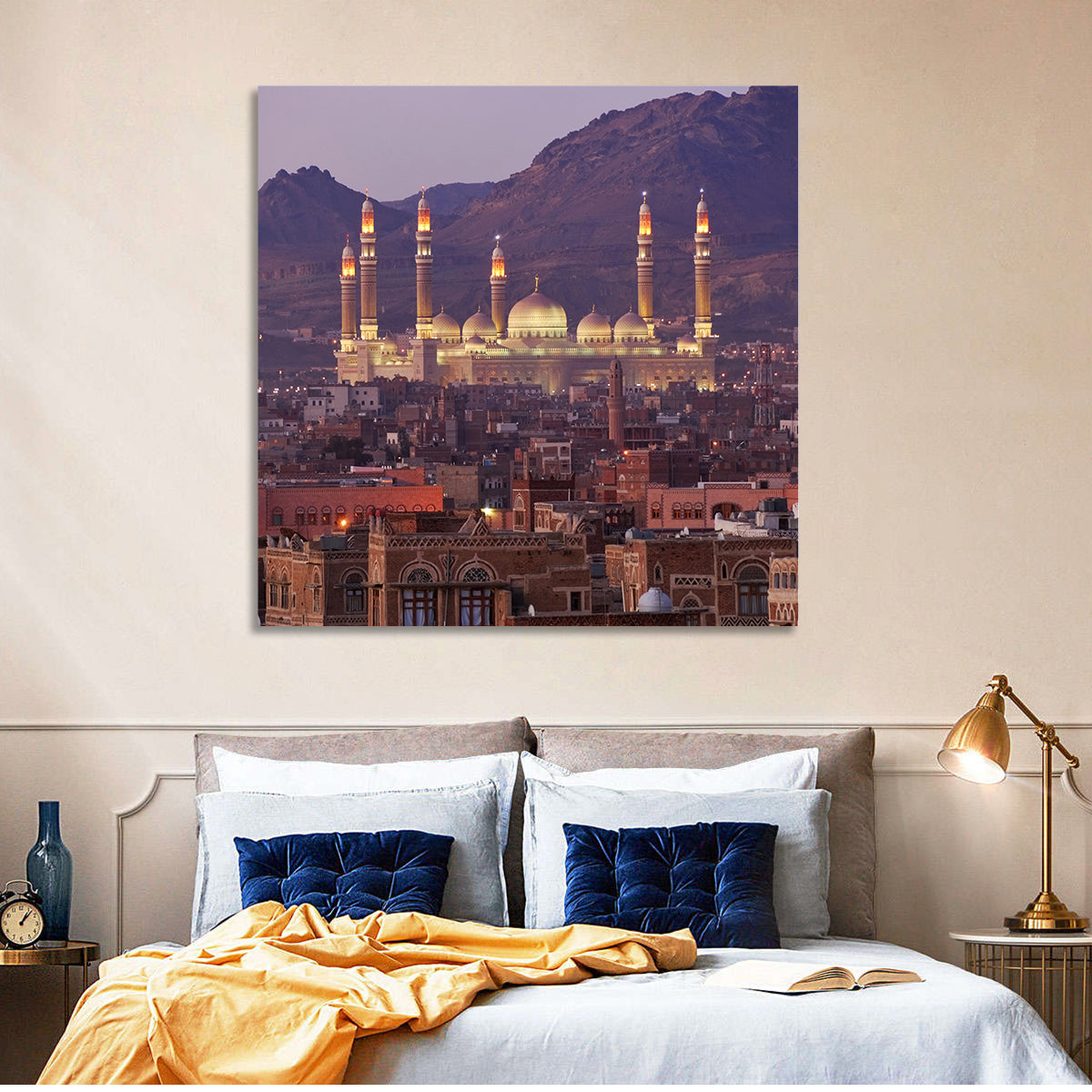 Al-saleh Mosque at Dusk Wall Art