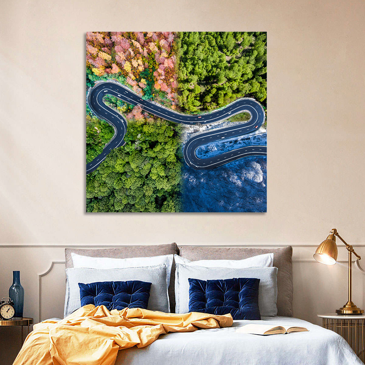 Four Seasons Curved Road Wall Art