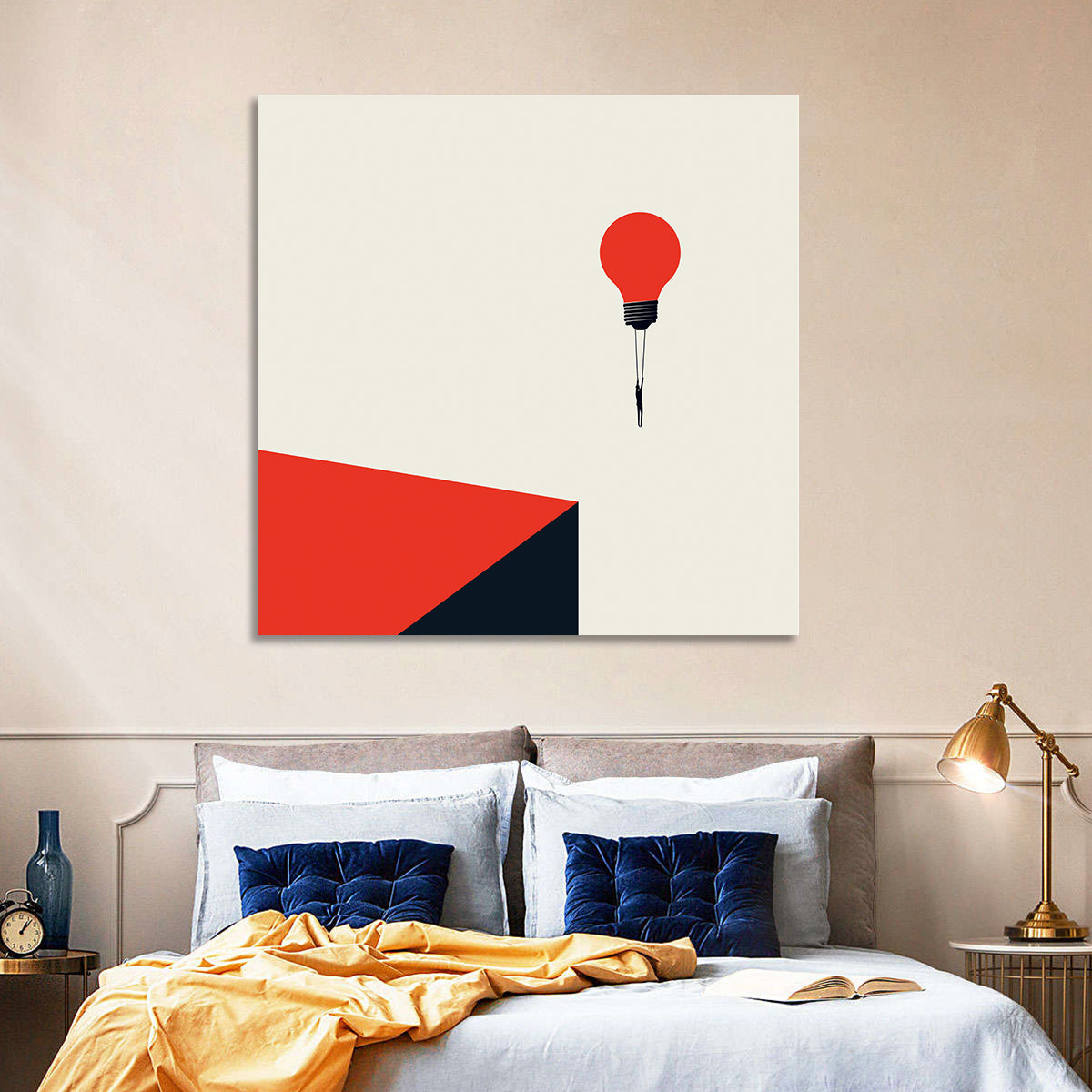Hanging from a Lightbulb Wall Art