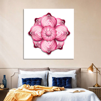Red Onion Mandala Floral Pattern Wall Art