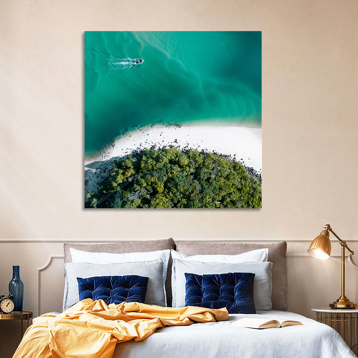Clam Beach Aerial View Wall Art