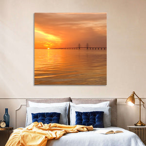 Oresunds Bridge Sunset Wall Art