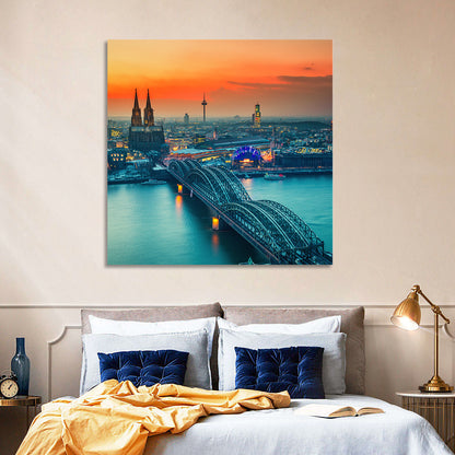 Hohenzollern Bridge at Dusk Wall Art