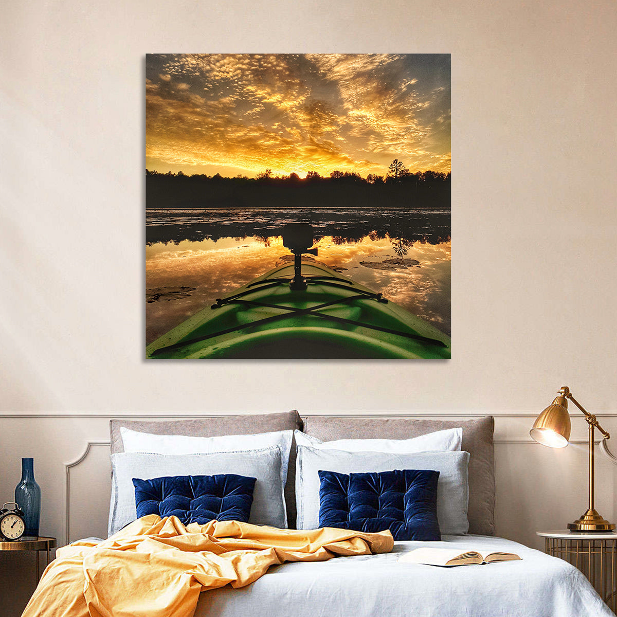 Beaver Dam Sunset, Canada Wall Art in a room, square