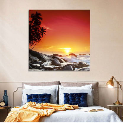 Tropical Island Sunset Wall Art