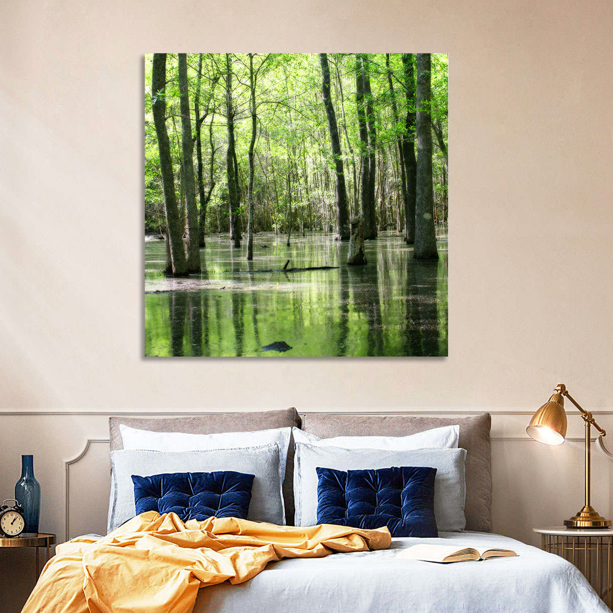 Sunlit Swamp Forest Wall Art