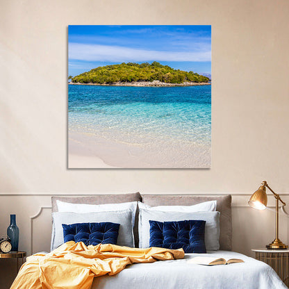Butrint Turquoise Island Beach Wall Art