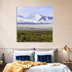 Icelandic Snow and Moss Landscape Wall Art