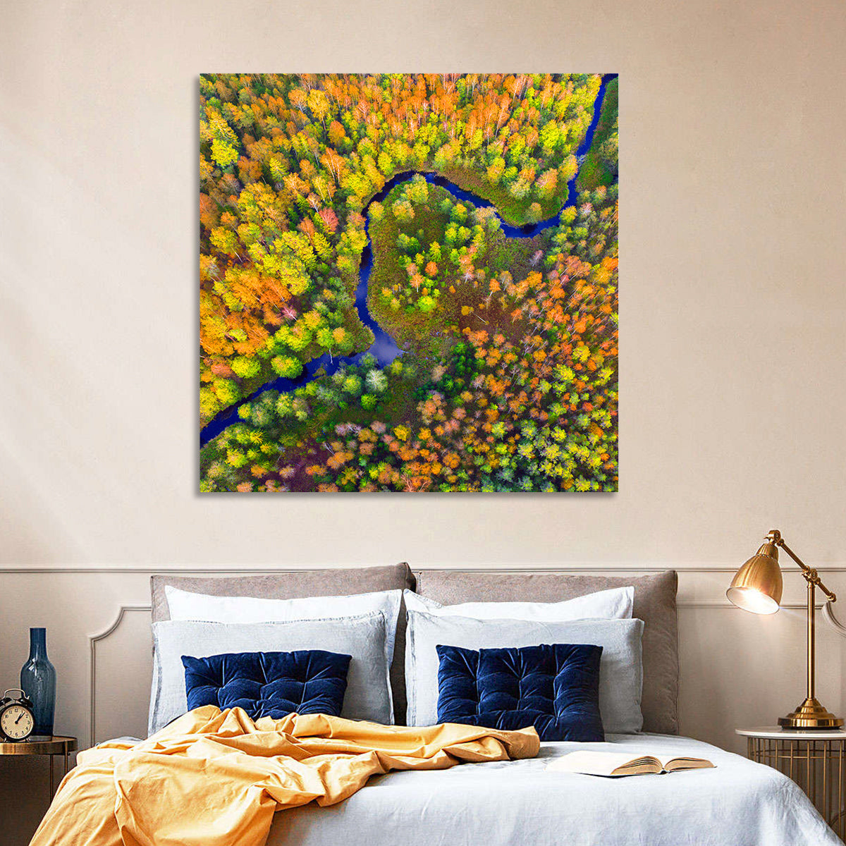 Autumn Forest River Wall Art