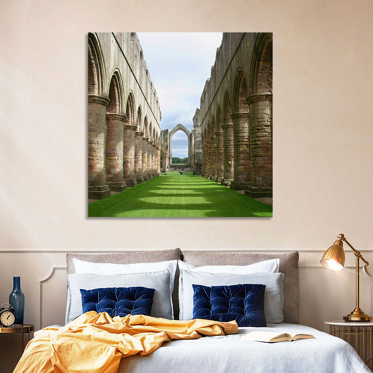 Fountains Abbey Ruins Grassy Nave View Wall Art