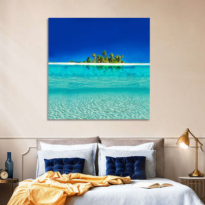 Tranquil Split-level Tropical Island Seascape Wall Art