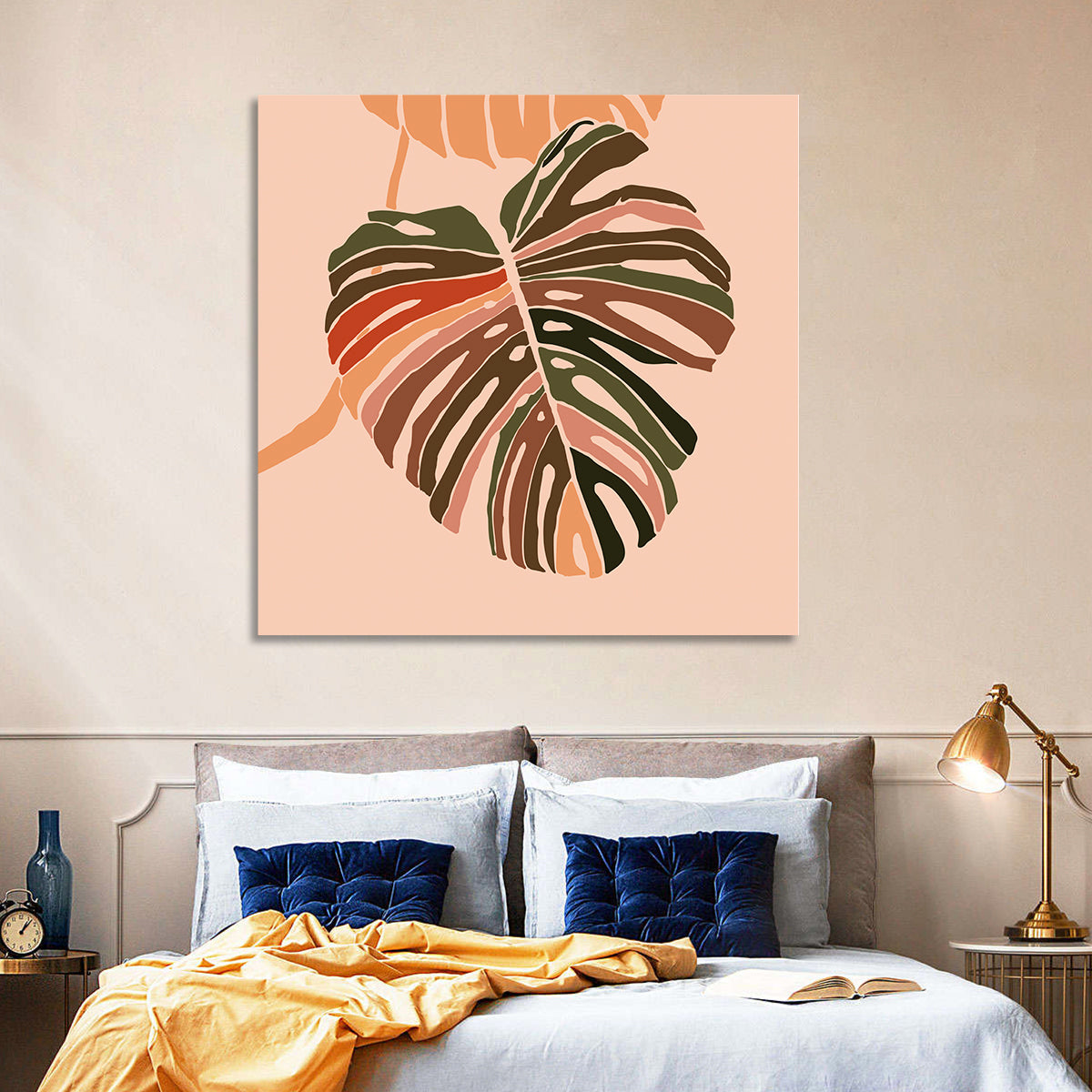 Monstera Leaf Abstract Wall Art