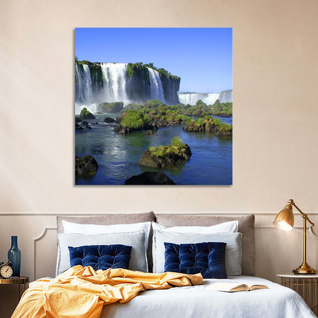 Iguazu Falls Mossy Rocks Wall Art