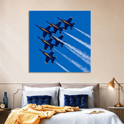 Blue Angels Delta Formation Flyover Wall Art