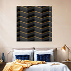 Black Stripes with Gold Accents Wall Art