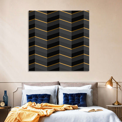 Black Stripes with Gold Accents Wall Art