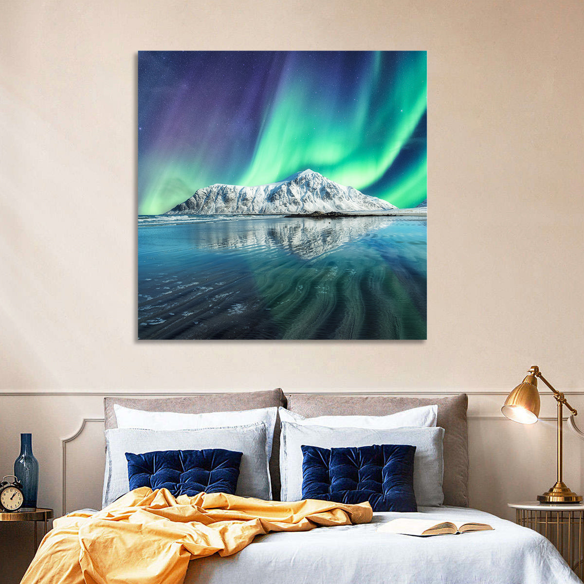 Aurora Over Skagsanden Beach Wall Art